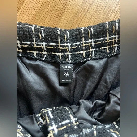 Wide‎ Leg Tweed Shorts | SHEIN - Picture 3 of 8